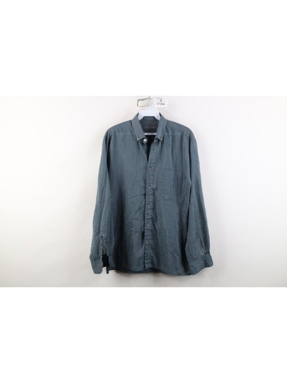 Vintage 90s Streetwear Mens Medium Distressed Striped Collared Button Down Shirt